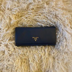Prada | Genuine Leather Navy Wallet